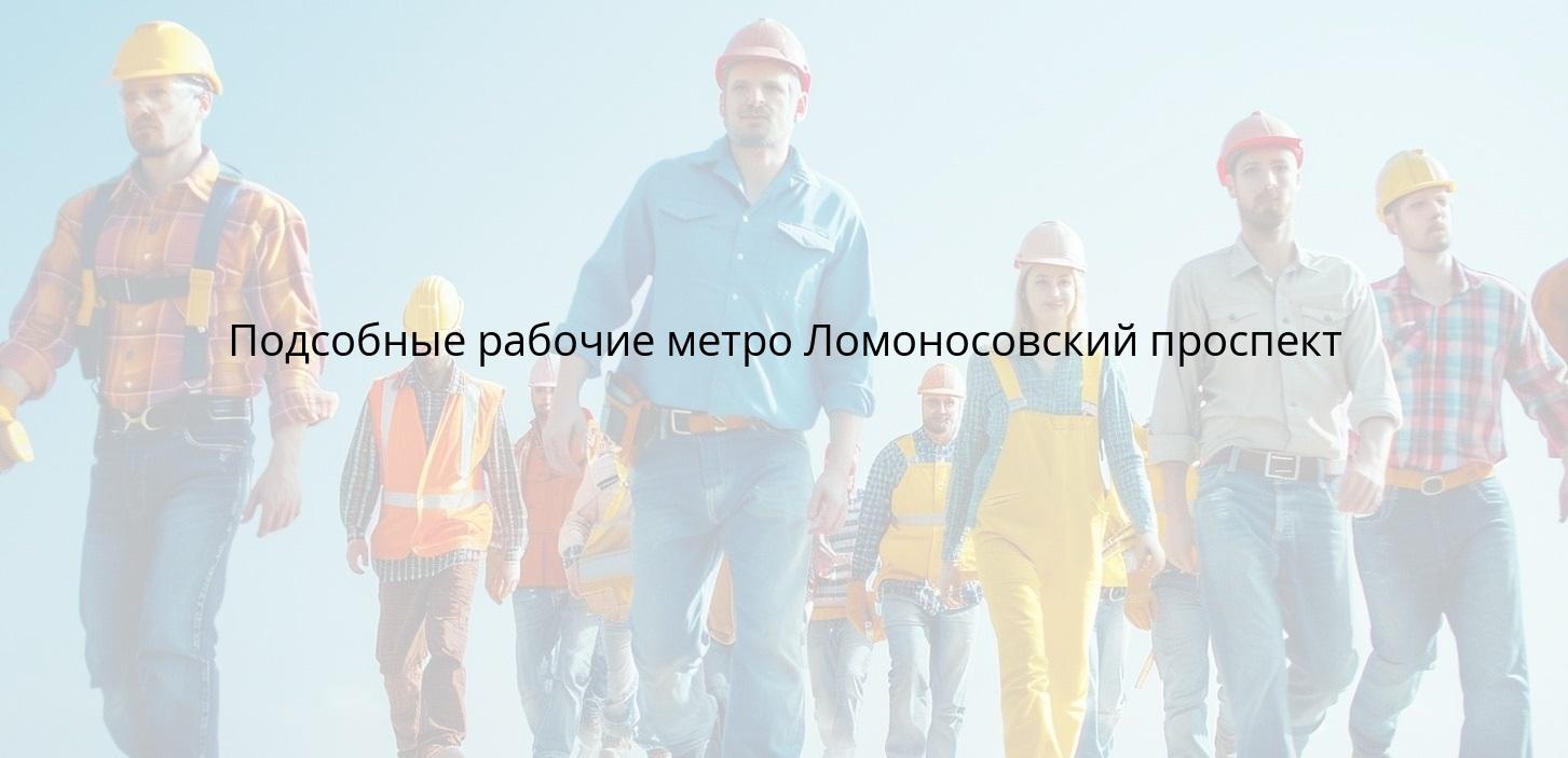 Подсобные рабочие метро Ломоносовский проспект